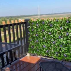 VEVOR Expandable Fence Privacy Screen, 25.5 x 122 in Expand Artificial Plant Wall, Realistic Artificial Ivy Panel with 50 Zip Ties, Decorative Faux Greenery Backdrop Hedges for Balcony Patio Outdoor