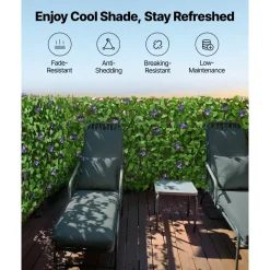 VEVOR Expandable Fence Privacy Screen, 25.5 x 122 in Expand Artificial Plant Wall, Realistic Artificial Ivy Panel with 50 Zip Ties, Decorative Faux Greenery Backdrop Hedges for Balcony Patio Outdoor