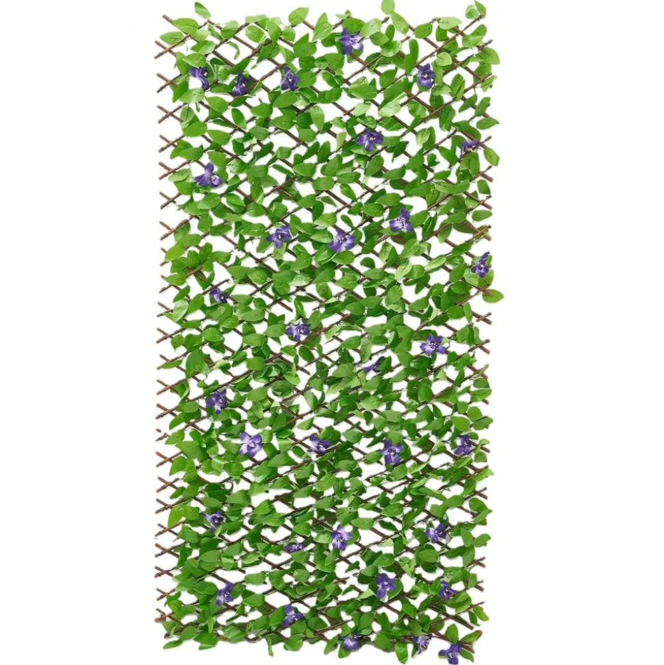 VEVOR Expandable Fence Privacy Screen, 25.5 x 122 in Expand Artificial Plant Wall, Realistic Artificial Ivy Panel with 50 Zip Ties, Decorative Faux Greenery Backdrop Hedges for Balcony Patio Outdoor