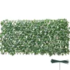 VEVOR Expandable Fence Privacy Screen, 25 x 126 in Expand Artificial Plant Wall, Realistic Artificial Ivy Panel with 50 Zip Ties, Decorative Faux Greenery Backdrop Hedges for Balcony Patio Outdoor