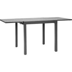 VEVOR Expandable Outdoor Patio Dining Table, 32–63 inch Rectangular Backyard Bistro Tables for 4-6, Aluminum Frame Metal Steel Slat , All-Weather Large Furniture for Lawn Garden Porch, Dark Gray