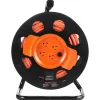 VEVOR Extension Cord Reel, 100FT, with 4 Outlets and Dust Cover, Heavy Duty 12AWG SJTOW Power Cord, Manual Cord Reel with Portable Handle Circuit Breaker, for Toolshed Garage, Tested to UL Standards