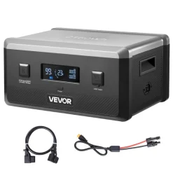 VEVOR Extra Battery for Portable Power Station, 2160Wh LiFePO4 Extra Expansion Battery with 3 Output Ports for Home Use, Outdoor Camping, Road Trips, RVs, Emergencies