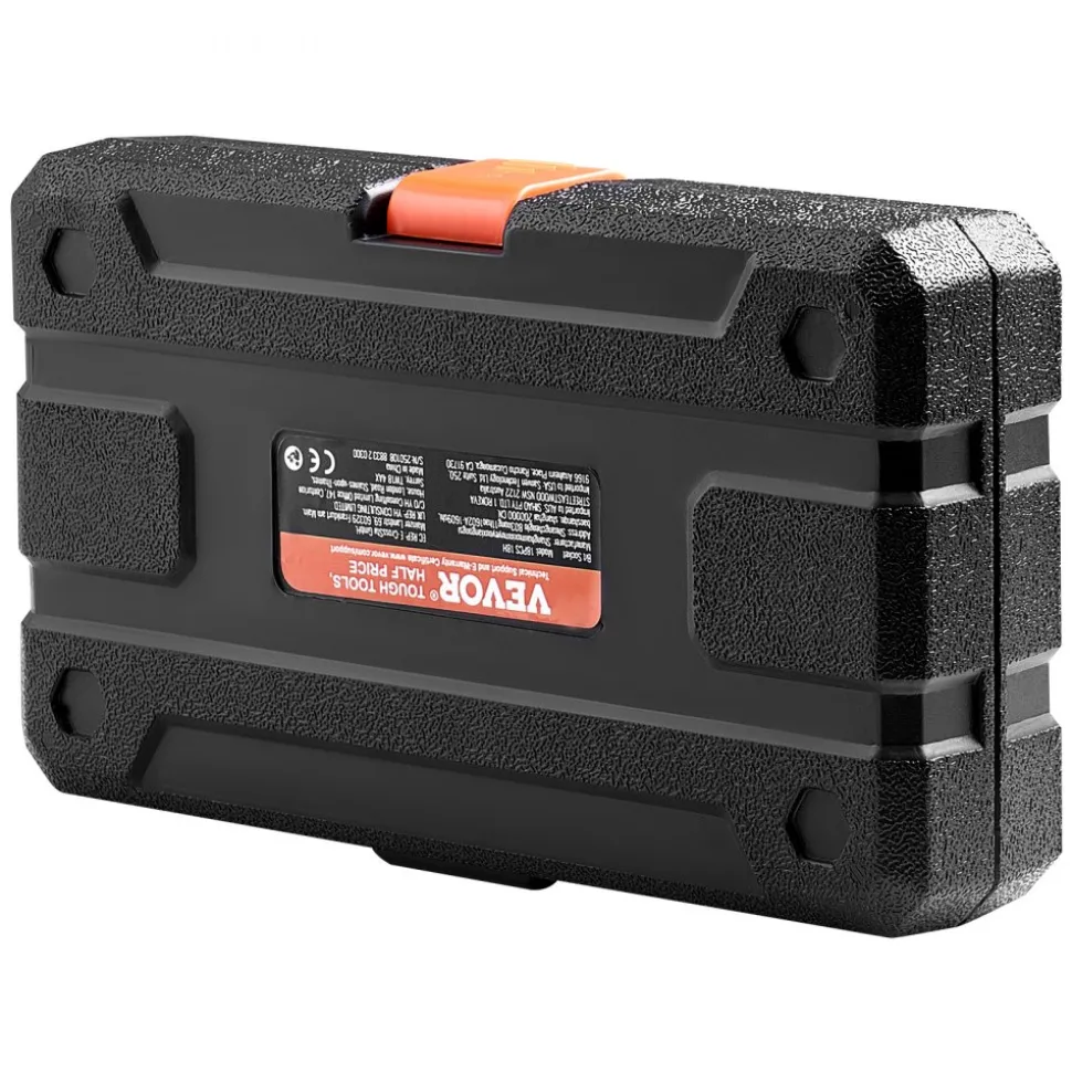 VEVOR Extra Long Allen Hex Bit Socket Set, 18-Piece 3/8 inch Drive, S2 Alloy Steel and Cr-V Steel, Standard SAE and Metric 1/8-Inch-3/8-Inch, 3-12mm, with Enhanced Storage Case, for Mechanics