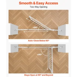 VEVOR Extra Tall Pet Gate for Cats, 29-41 in Adjustable Width, 56 in High Dog Gate, with Pressure Mount Kit and Wall Mount Kit, 1.3 in Narrow Bar Spacing, for Stairs, Doorways, and House, White