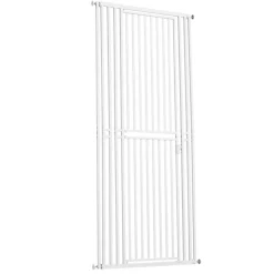 VEVOR Extra Tall Pet Gate for Cats, 28-34 in  Adjustable Width, 78.7 in High Dog Gate, with Pressure Mount Kit and Wall Mount Kit, 1.2 in Narrow Bar Spacing, for Stairs, Doorways, and House, White