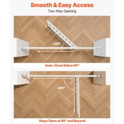 VEVOR Extra Tall Pet Gate for Cats, 28-34 in  Adjustable Width, 78.7 in High Dog Gate, with Pressure Mount Kit and Wall Mount Kit, 1.2 in Narrow Bar Spacing, for Stairs, Doorways, and House, White
