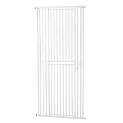VEVOR Extra Tall Pet Gate for Cats, 28-34 in  Adjustable Width, 78.7 in High Dog Gate, with Pressure Mount Kit and Wall Mount Kit, 1.2 in Narrow Bar Spacing, for Stairs, Doorways, and House, White