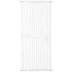 VEVOR Extra Tall Pet Gate for Cats, 28-34 in  Adjustable Width, 78.7 in High Dog Gate, with Pressure Mount Kit and Wall Mount Kit, 1.2 in Narrow Bar Spacing, for Stairs, Doorways, and House, White