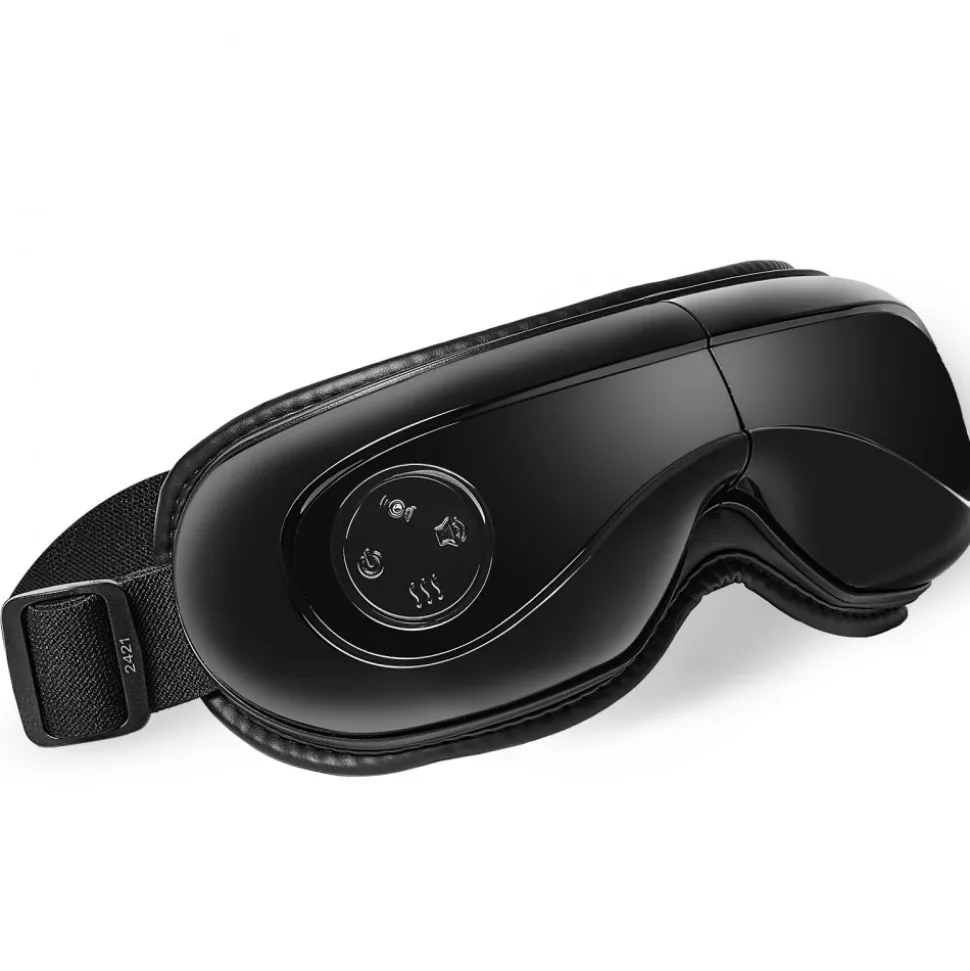 VEVOR Eye Massager with Heat & Remote, Heated Eye Massage Mask with 5 Modes and Bluetooth Music, 180° Foldable Eye Care Massager for Eye Strain, Dry Eyes, Dark Circles, Ideal Gift for Mom/Dad, Black