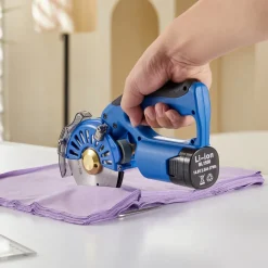 VEVOR Fabric Cutter, 5-Speed Cordless Electric Rotary Fabric Cutting Machine, 1.1" Cutting Thickness, Octagonal Knife, with Replacement Blade and Battery Charger, for Multi-Layer Cloth Fabric Leather