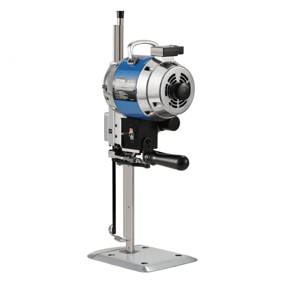 VEVOR Fabric Cutter, 750W High-Speed Straight Knife Cloth Cutting Machine, 9.8" Alloy Steel Blade, Industrial Fabric Cutting Machine with Automatic Knife Sharpen, for Multilayer Fabric Leather Cloth