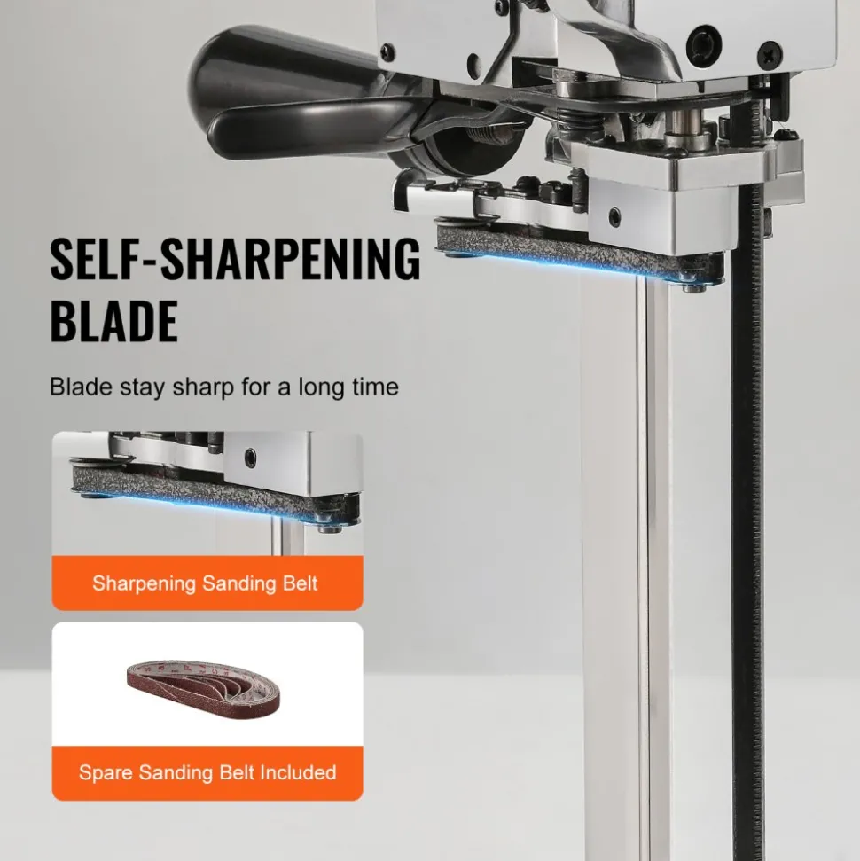 VEVOR Fabric Cutter, 750W High-Speed Straight Knife Cloth Cutting Machine, 9.8" Alloy Steel Blade, Industrial Fabric Cutting Machine with Automatic Knife Sharpen, for Multilayer Fabric Leather Cloth