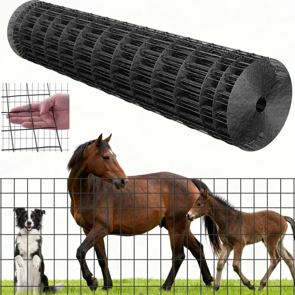 VEVOR Farm Fence, 48 in x 50 ft, 2 x 4 in Mesh 14 Gauge Galvanized Steel Wire Fencing for Cattle, Hog & Sheep , Heavy Duty Vinyl Coated Livestock Fence for Animal Enclosures, Cage Wire, Garden Fences
