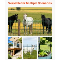 VEVOR Farm Fence, 39 x 984 in, 2 x 4 in Mesh 2.1mm Galvanized Steel Wire Fencing for Cattle, Hog & Sheep, Heavy Duty Vinyl Coated Livestock Fence for Animal Enclosures, Cage Wire, Garden Fences, Green