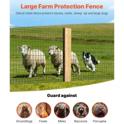 VEVOR Farm Fence, 39 x 984 in, 2 x 4 in Mesh 2.1mm Galvanized Steel Wire Fencing for Cattle, Hog & Sheep, Heavy Duty Vinyl Coated Livestock Fence for Animal Enclosures, Cage Wire, Garden Fences, Green