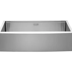 VEVOR Farmhouse Kitchen Sink, 304 Stainless Steel Drop-In Sinks, Top Mount Single Bowl Basin with Ledge & Accessories, Household Dishwasher Sinks for Workstation, Prep Kitchen, and Bar Sink, 36 inch