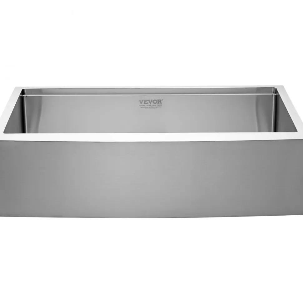 VEVOR Farmhouse Kitchen Sink, 304 Stainless Steel Drop-In Sinks, Top Mount Single Bowl Basin with Ledge & Accessories, Household Dishwasher Sinks for Workstation, Prep Kitchen, and Bar Sink, 36 inch