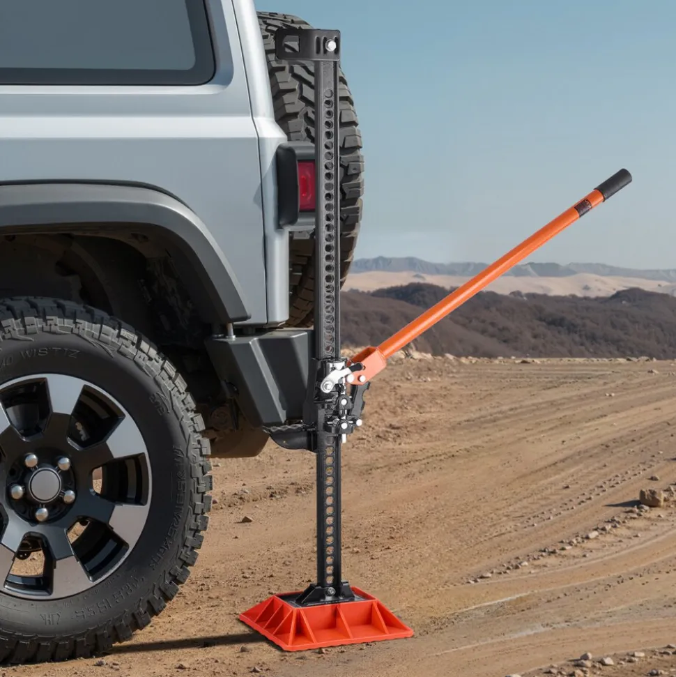 VEVOR Farm Jack with Base, 60" Utility High Lift Farm Jack, 3.18 Ton (7,000 lbs) Capacity Ratcheting Off Road Utility Jacks, Heavy-Duty Lift Jacks with 5.12"-54.33" Lifting Range for Tractor, Truck, SUV