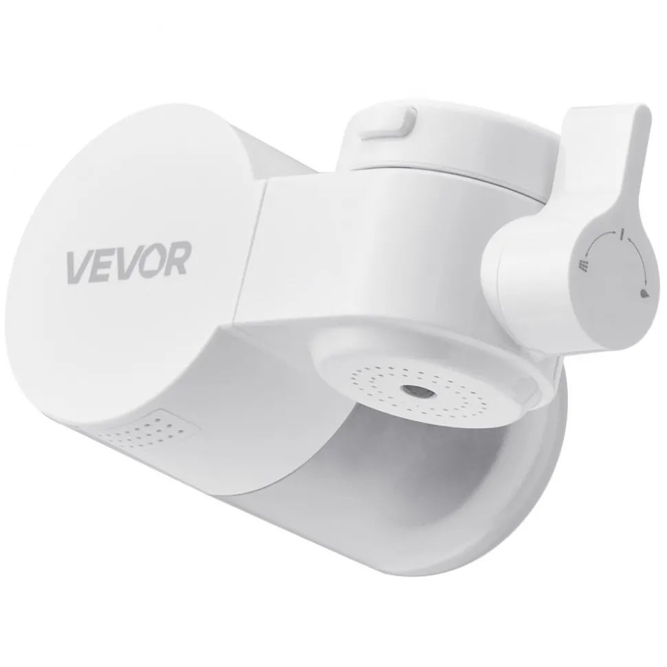 VEVOR Faucet Mount Water Filter, Vertical Water Purifier for Sink Tap, Carbon Fiber Filter, Removes Chlorine Lead with 3 Filters, Fits Most Kitchen or Bathroom Faucets, White