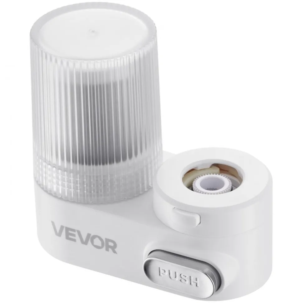 VEVOR Faucet Mount Water Filter, Vertical Water Purifier for Sink Tap, Carbon Fiber Filters, Removes Chlorine Lead with 1 Filter, Fits Most Kitchen or Bathroom Faucets, White