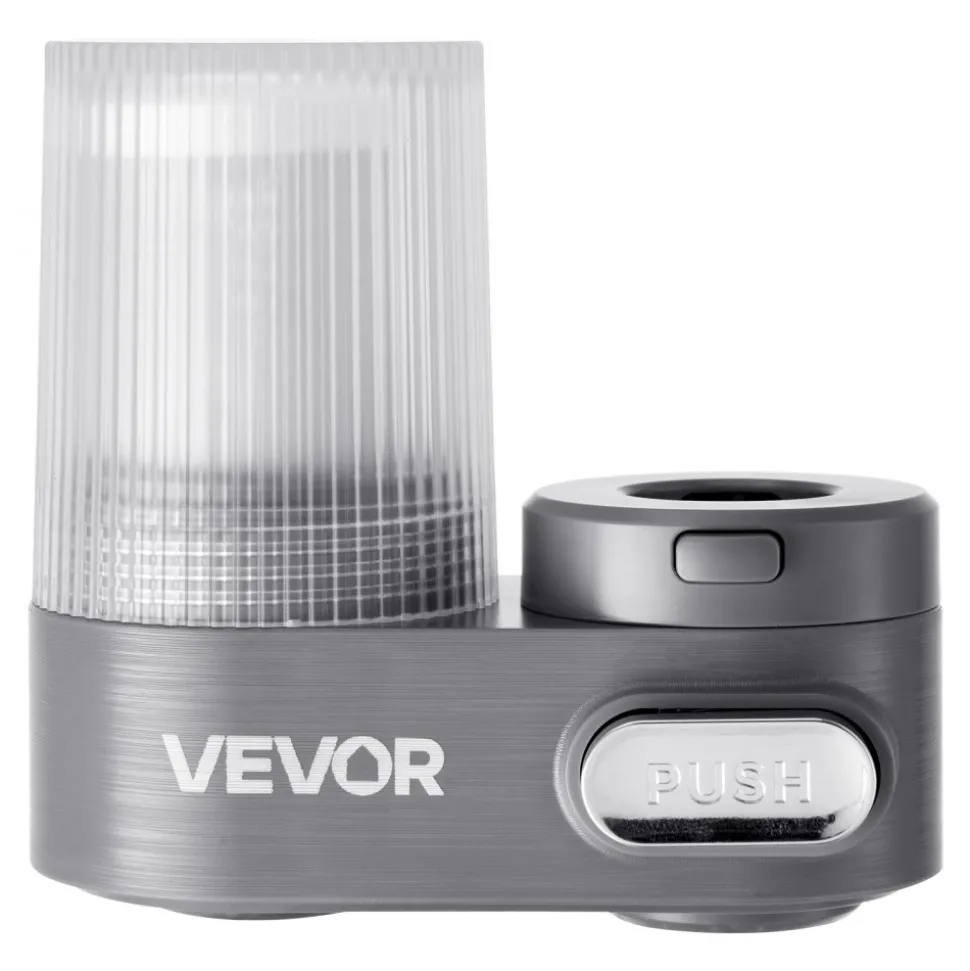 VEVOR Faucet Mount Water Filter, Vertical Water Purifier for Sink Tap, Carbon Fiber Filter, Removes Chlorine Lead with 3 Filters, Fits Most Kitchen or Bathroom Faucets, Gray