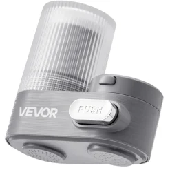 VEVOR Faucet Mount Water Filter, Vertical Water Purifier for Sink Tap, Carbon Fiber Filter, Removes Chlorine Lead with 3 Filters, Fits Most Kitchen or Bathroom Faucets, Gray