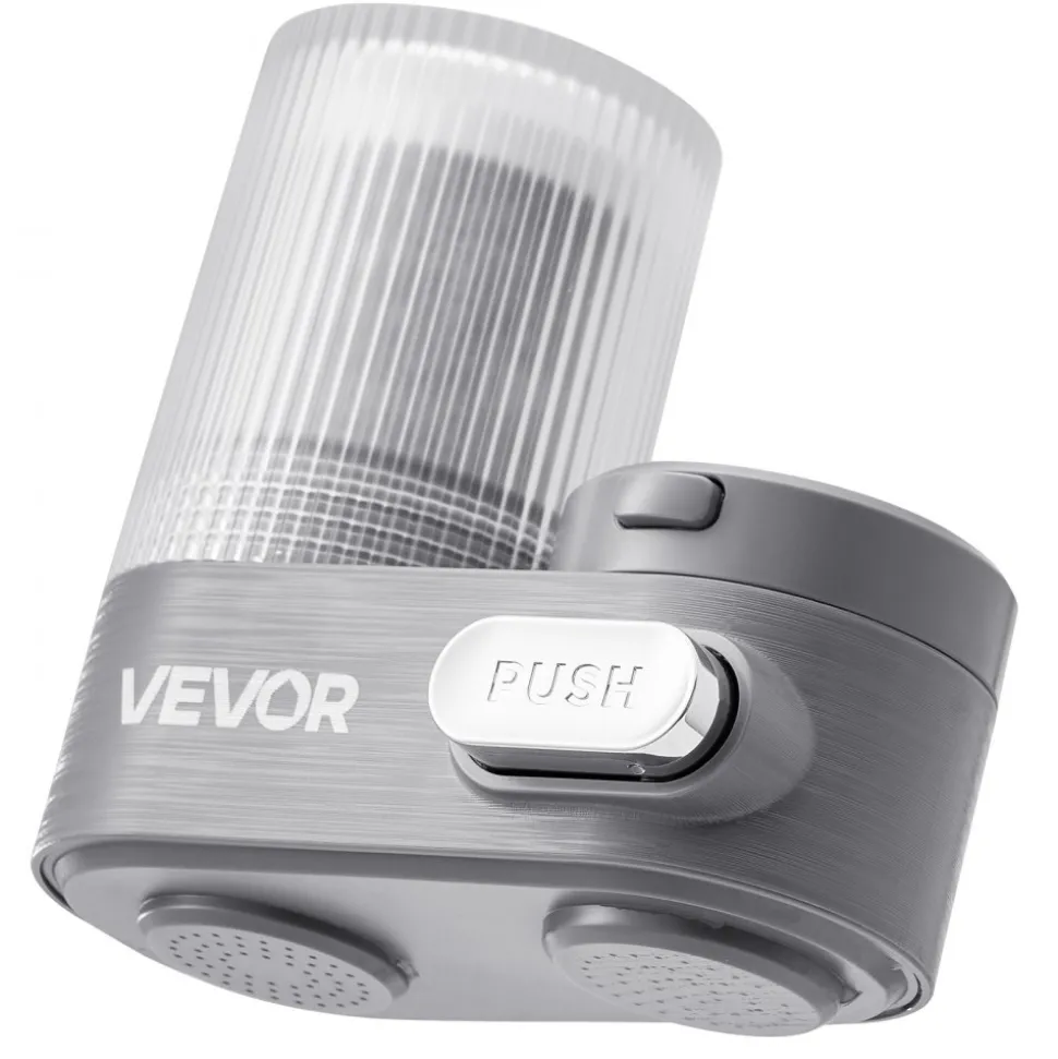 VEVOR Faucet Mount Water Filter, Vertical Water Purifier for Sink Tap, Carbon Fiber Filter, Removes Chlorine Lead with 3 Filters, Fits Most Kitchen or Bathroom Faucets, Gray