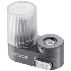VEVOR Faucet Mount Water Filter, Vertical Water Purifier for Sink Tap, Carbon Fiber Filter, Removes Chlorine Lead with 3 Filters, Fits Most Kitchen or Bathroom Faucets, Gray