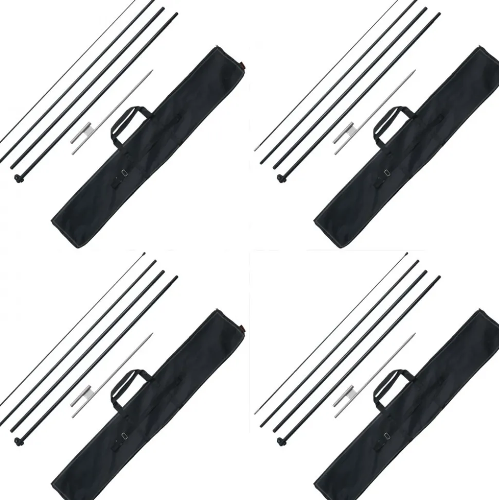 VEVOR Feather Flag Pole Kit, 4 Packs Swooper Flag Pole 16.3 ft, Sign Flag Poles for Business Advertising Flags Outdoor, with Ground Stakes and A Carrying Bag (Flag Not Included)