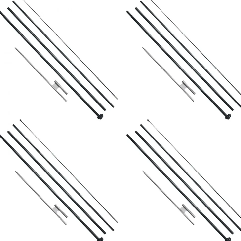 VEVOR Feather Flag Pole Kit, 4 Packs Swooper Flag Pole 16.3 ft, Sign Flag Poles for Business Advertising Flags Outdoor, with Ground Stakes and A Carrying Bag (Flag Not Included)