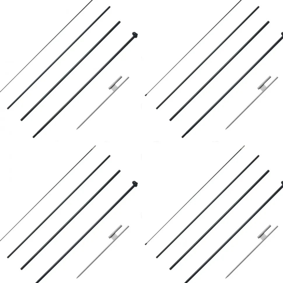 VEVOR Feather Flag Pole Kit, 4 Packs Swooper Flag Pole 16.3 ft, Sign Flag Poles for Business Advertising Flags Outdoor, with Ground Stakes and A Carrying Bag (Flag Not Included)