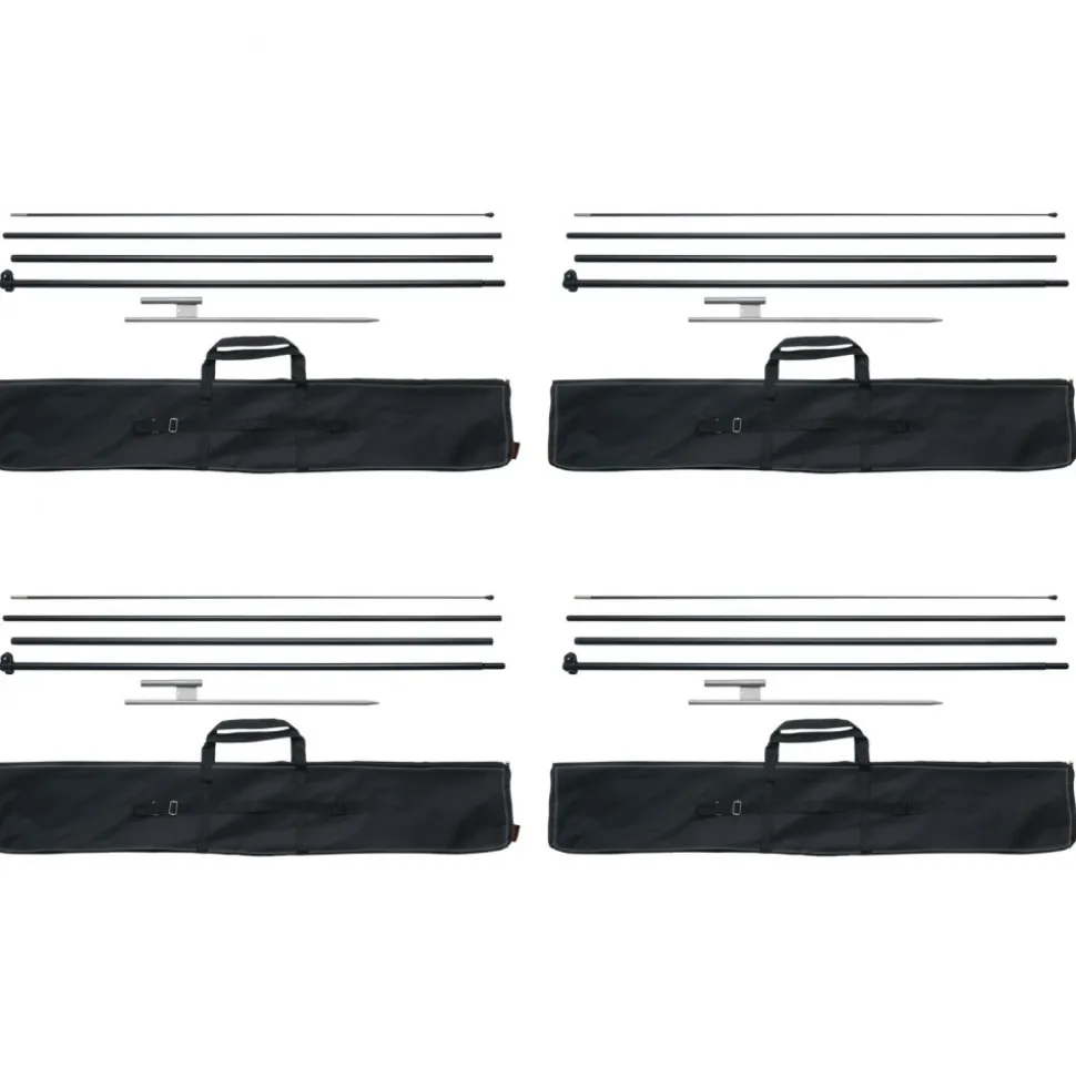 VEVOR Feather Flag Pole Kit, 4 Packs Swooper Flag Pole 16.3 ft, Sign Flag Poles for Business Advertising Flags Outdoor, with Ground Stakes and A Carrying Bag (Flag Not Included)