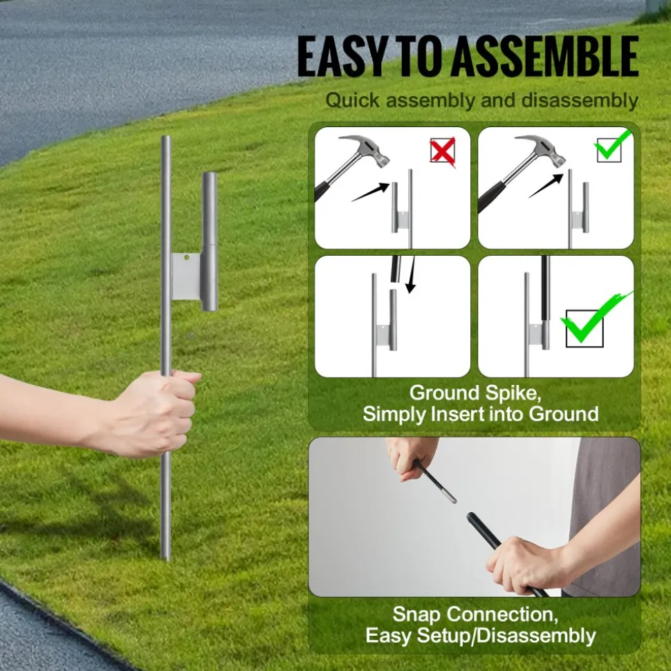 VEVOR Feather Flag Pole Kit, 2 Packs Swooper Flag Pole 12.7 ft, Sign Flag Poles for Business Advertising Flags Outdoor, with Ground Stakes and A Carrying Bag (Flag Not Included)