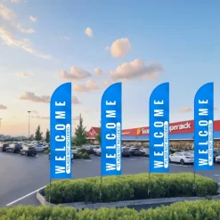 VEVOR Feather Flag Pole Kit, Swooper Flag Pole Set 16.3 ft, Sign Flag Poles for Business Advertising Flags Outdoor, with A Ground Stake and Carrying Bag (Flag Not Included)