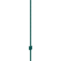 VEVOR 4 Feet Fence Post, 10 Pack U-Channel Heavy Duty Metal Fence Posts, Sturdy Steel Fence Stakes for Garden Yard, Lawn, Farms and Outdoor Wire Fencing, Green