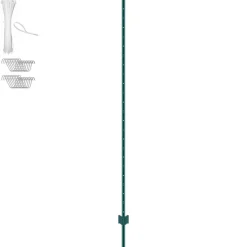 VEVOR 7 Feet Fence Post, 10 Pack U-Channel Heavy Duty Metal Fence Posts, Sturdy Steel Fence Stakes for Garden Yard, Lawn, Farms and Outdoor Wire Fencing, Green