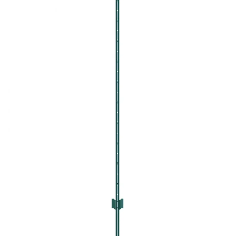 VEVOR 6 Feet Fence Post, 10 Pack U-Channel Heavy Duty Metal Fence Posts, Sturdy Steel Fence Stakes for Garden Yard, Lawn, Farms and Outdoor Wire Fencing, Green