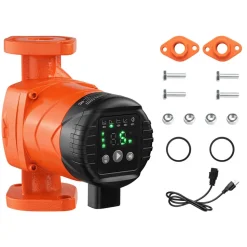 VEVOR F-E007-1F1 High Efficiency Circulator Pump, 16 GPM, 120V 20 ft Cast Iron Hot Water Recirculating Circulation Pump, 1 in Flange Connection, Check Valve, Quiet Operation, for Home Heating System