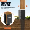 VEVOR Fence Post Anchor Ground Spike, 4 Pack 24 x 4 x 4 Inches Outer Diameter (Inner Diameter 3.5 x3.5 Inches), Metal Black Powder Coated Post Stake Ground, for Mailbox Deck Garden Railing