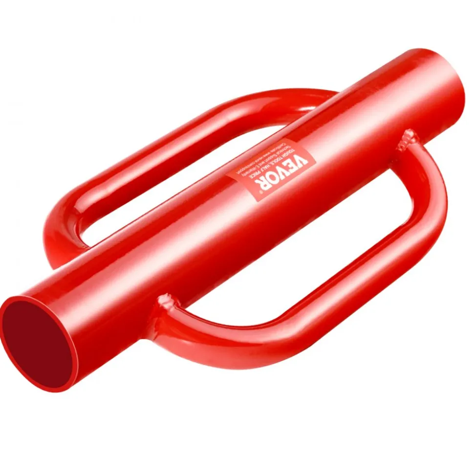 VEVOR Fence Post Driver with Handles, 4.11 in Inner Diameter T Post Pole Pounder, 22LB Heavy Duty Carbon Steel Hand Post Rammer, Farm Fencing Hole Digger for U Channel, Sign Pole, Wooden Post, Red