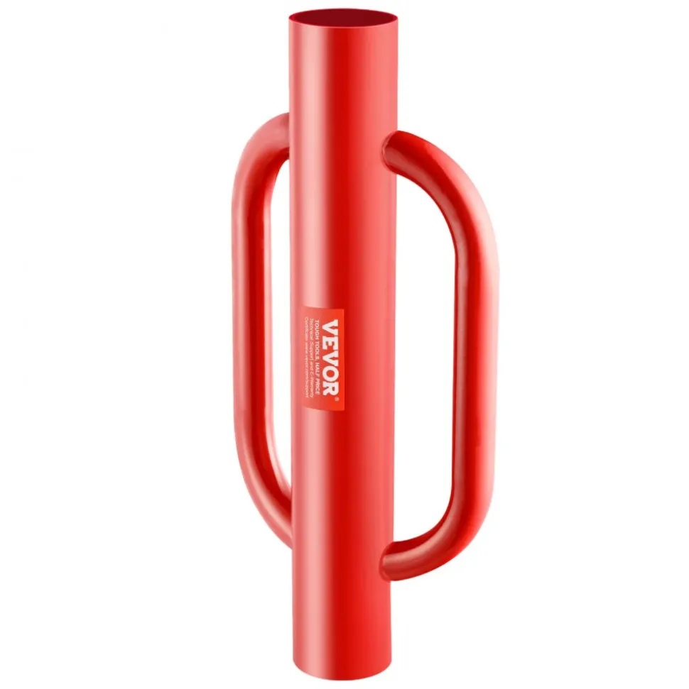 VEVOR Fence Post Driver with Handles, 4.11 in Inner Diameter T Post Pole Pounder, 22LB Heavy Duty Carbon Steel Hand Post Rammer, Farm Fencing Hole Digger for U Channel, Sign Pole, Wooden Post, Red