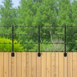 VEVOR Fence Post Extender, 12 Packs 32.1 in Barbed Wire Arm, Sturdy Steel Fence Height Extender, Flat or Surface Mounted  Barbed Wire Extension Arms, Protect Privacy and Prevent Pets Jumping Off