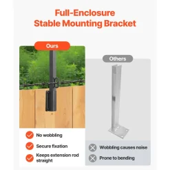 VEVOR Fence Post Extender, 12 Packs 32.1 in Barbed Wire Arm, Sturdy Steel Fence Height Extender, Flat or Surface Mounted  Barbed Wire Extension Arms, Protect Privacy and Prevent Pets Jumping Off