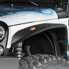 VEVOR Fender Flare, Front Fender Flares Compatible with 2007-2018 Jeep JK/JKU 2/4 Doors, Off-Road Steel Liner Set with LED Lighting, Fenders for Jeep JK, Fine-Textured Black Paintable Wheel Flares Set