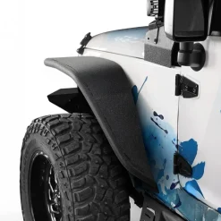VEVOR Fender Flare, Front & Rear Jeep Fender Flares Compatible with 2007-2018 Jeep JK/JKU 2/4 Doors, Fine-Textured Black Paintable Off-Road Steel Liner Set, Fenders for Jeep JK, Rust-Resistant Coating