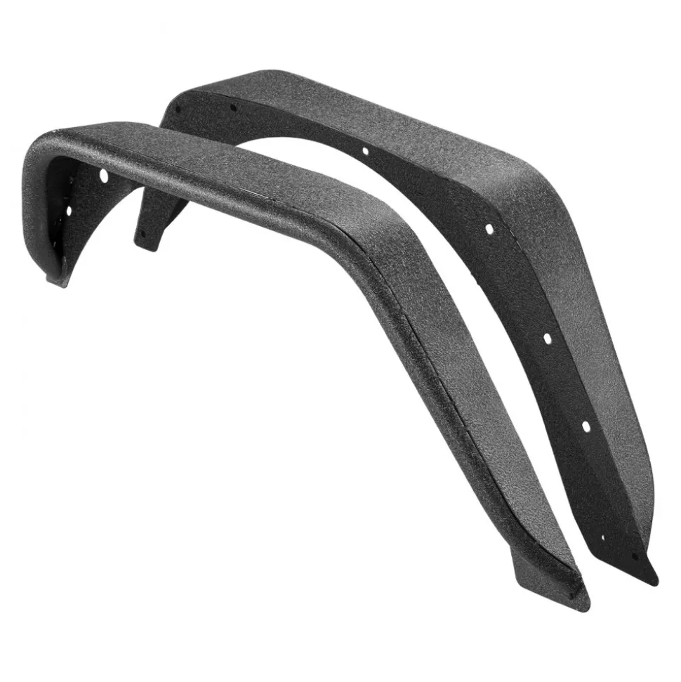VEVOR Fender Flare, Front & Rear Jeep Fender Flares Compatible with 2007-2018 Jeep JK/JKU 2/4 Doors, Fine-Textured Black Paintable Off-Road Steel Liner Set, Fenders for Jeep JK, Rust-Resistant Coating