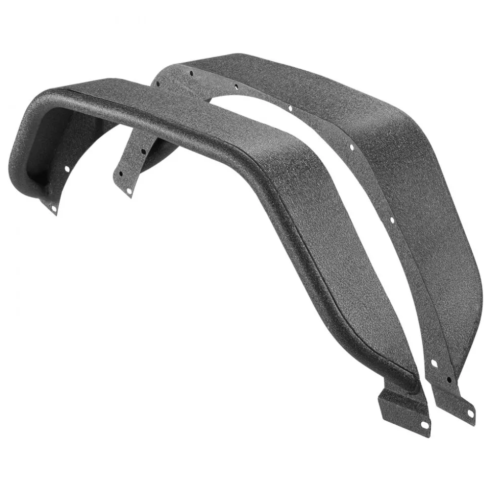 VEVOR Fender Flare, Front & Rear Jeep Fender Flares Compatible with 2018-2024 Jeeps JL/JLU 2/4 Doors, Off-Road Steel Liner Set with LED Lighting, Fine-Textured Black Paintable Fenders for Jeep JL