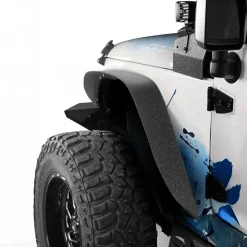VEVOR Fender Flare, Front & Rear Fender Flares Compatible with 2007-2018 Jeeps JK/JKU 2/4 Doors, Fine-Textured Black Paintable Off-Road Steel Liner Set, Fenders for Jeep JK, Rust-Resistant Coating