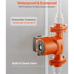 VEVOR F-007-F5-71FC Cast Iron Circulator Pump, 23 GPM, AC 120V 16 ft Hot Water Recirculating Circulation Pump, 1-Inch Flange Connection, 3-Speed Adjustment, Quiet Operation, for Home Heating System